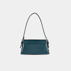 Back view of teal Halo structured shoulder bag
