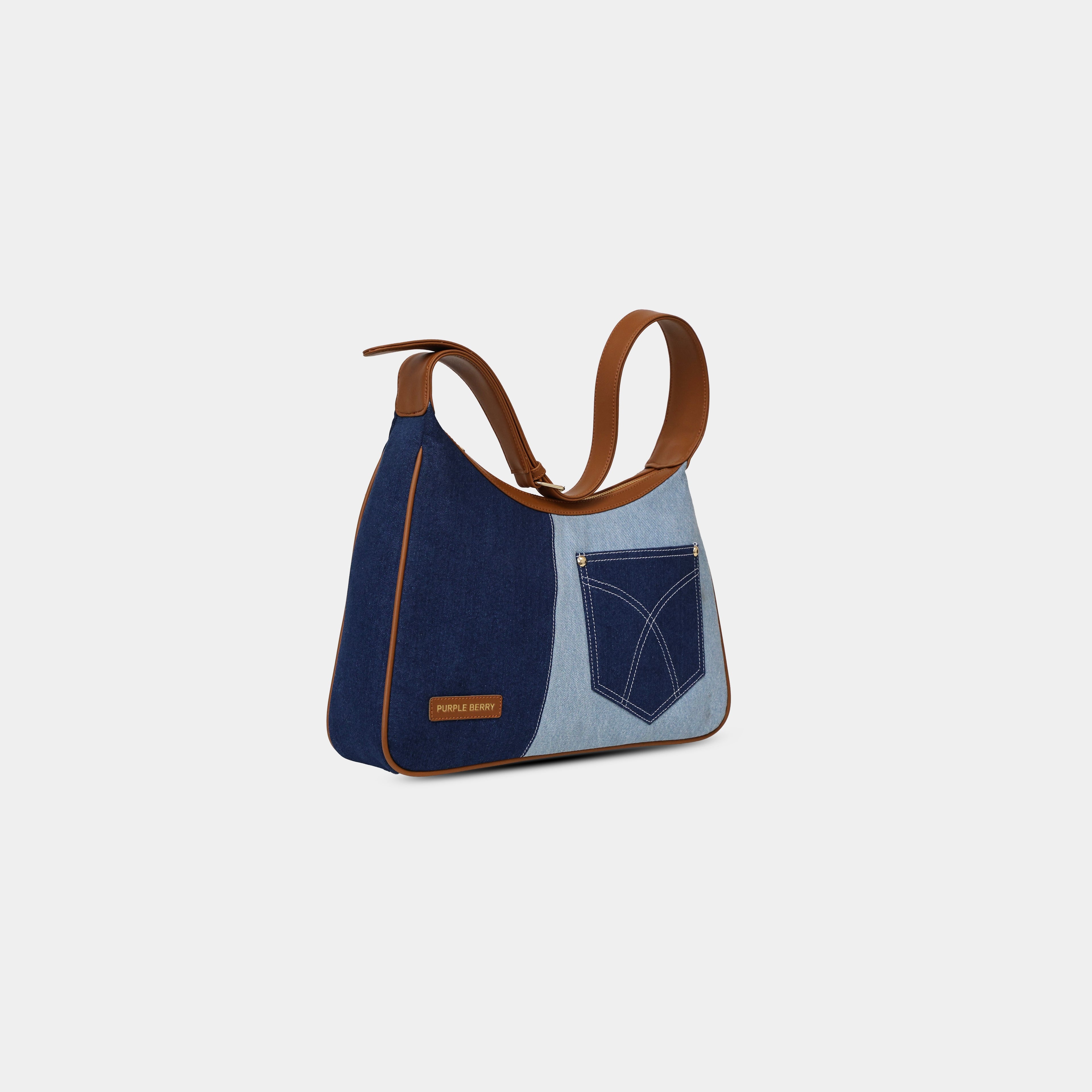 Nitya Denim indigo light blue Shoulder bag side view