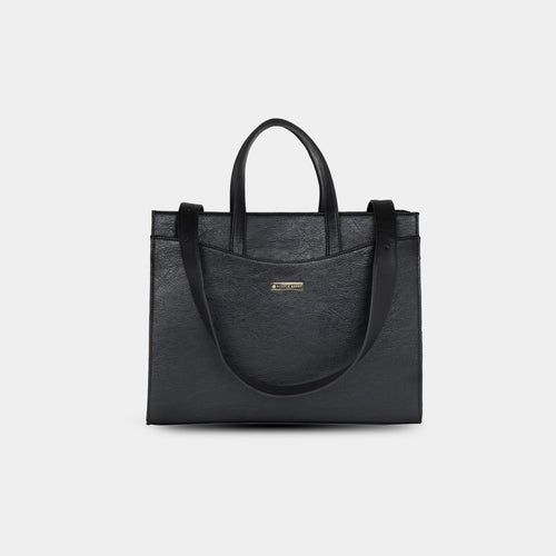Black Anie office tote bag for women front view