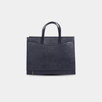 Anie blue Bag Back view showing trolley sleeve for travel