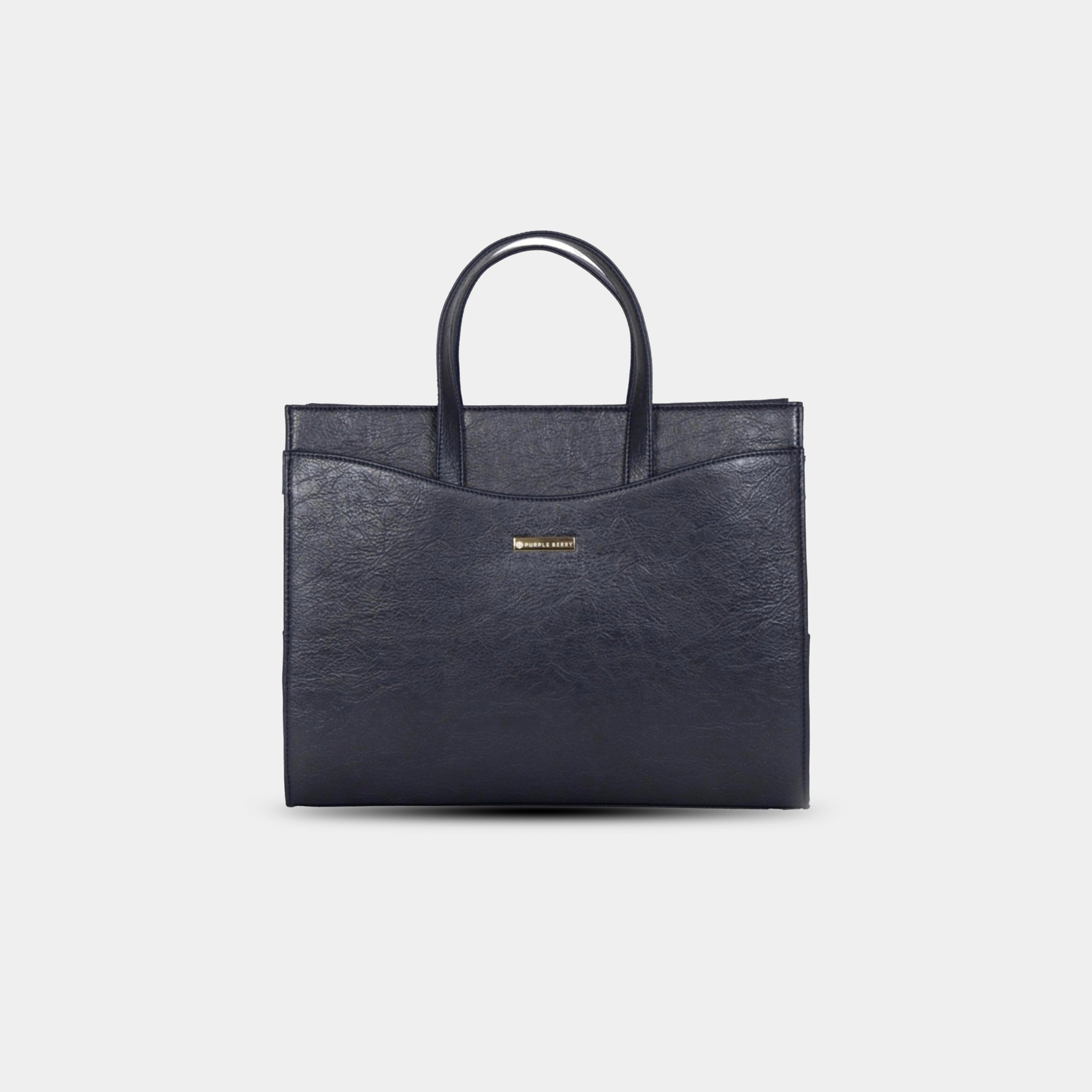 Front curved slip pocket detail in blue