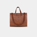 Brown Anie office tote bag for women in vegan leather