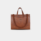 Brown Anie office tote bag for women in vegan leather