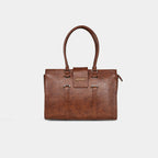 Brown Heritage office tote bag for women by PurpleBerry with structured silhouette