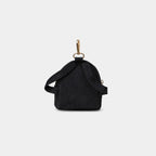 Back view of Purpleberry Indigo black mini backpack pouch