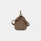 Back view of Purpleberry Indigo brown micro backpack pouch