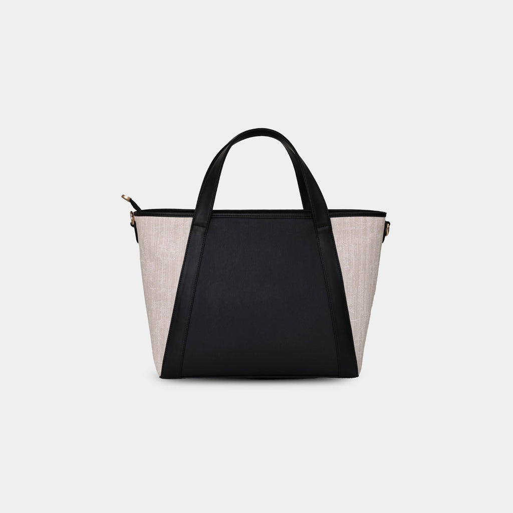 Black Lexie Office Tote bag isolated on light background