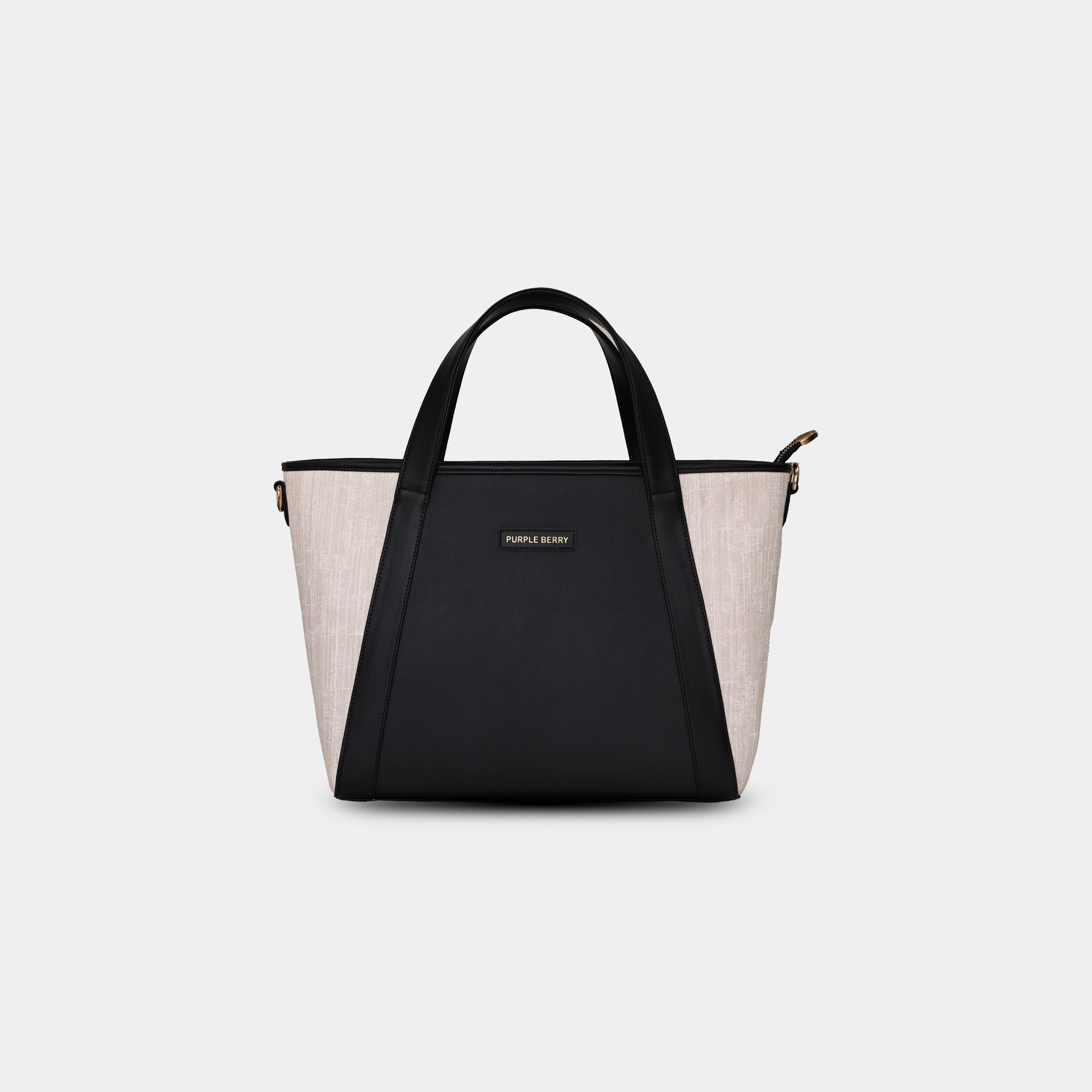 PurpleBerry Lexie Office Tote in black front view