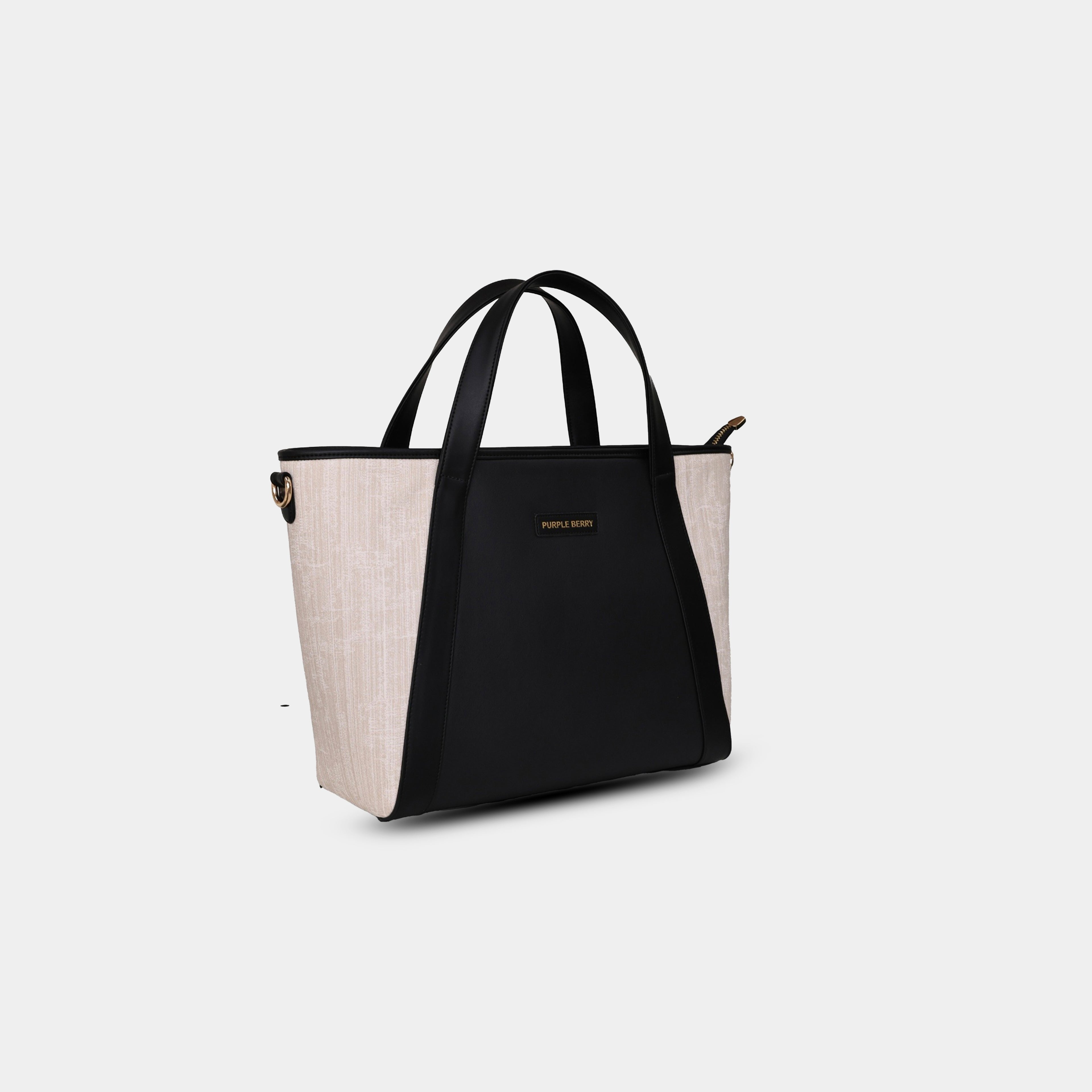 Side angle view of black Lexie Office Tote
