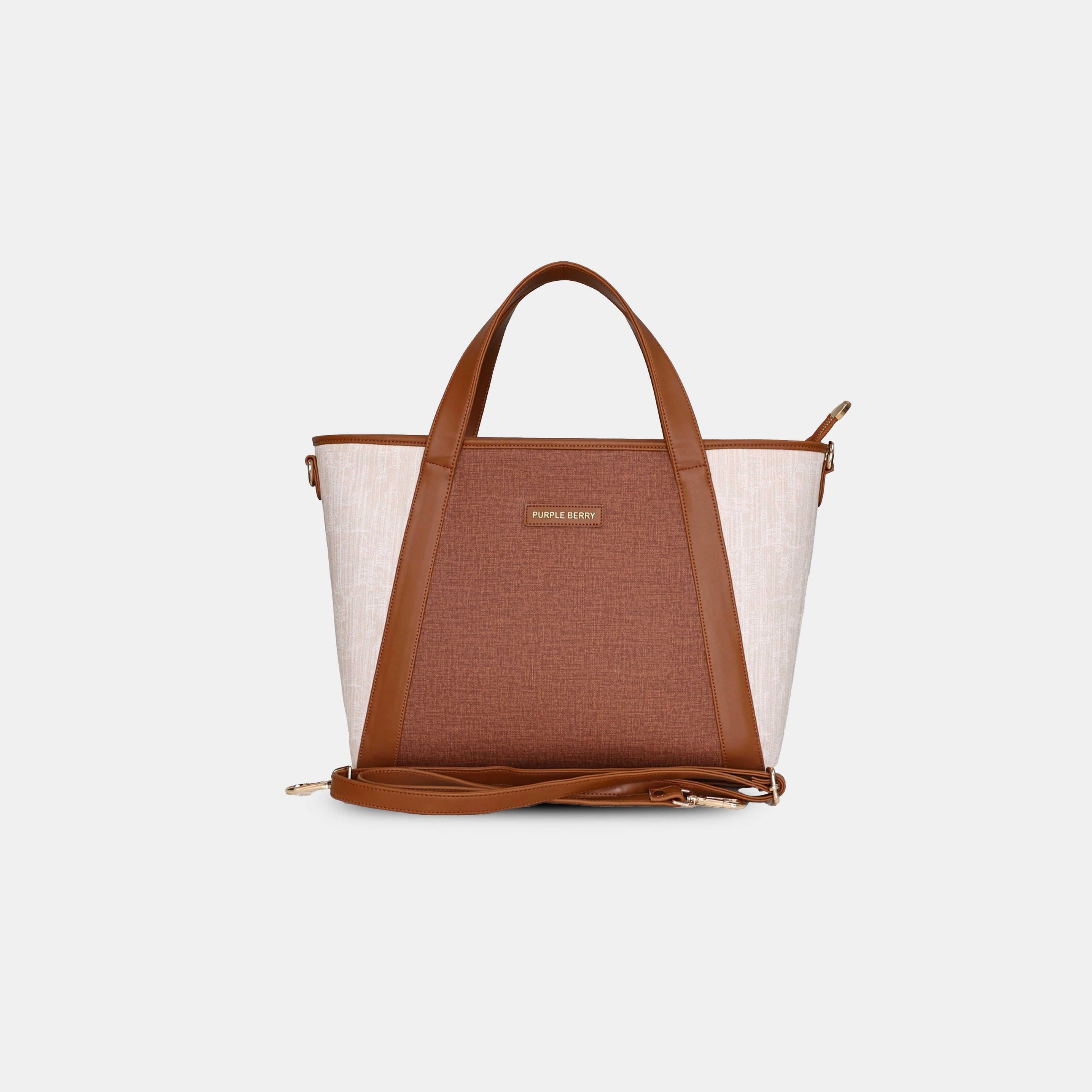 Brown Lexie Office Tote bag isolated on light background