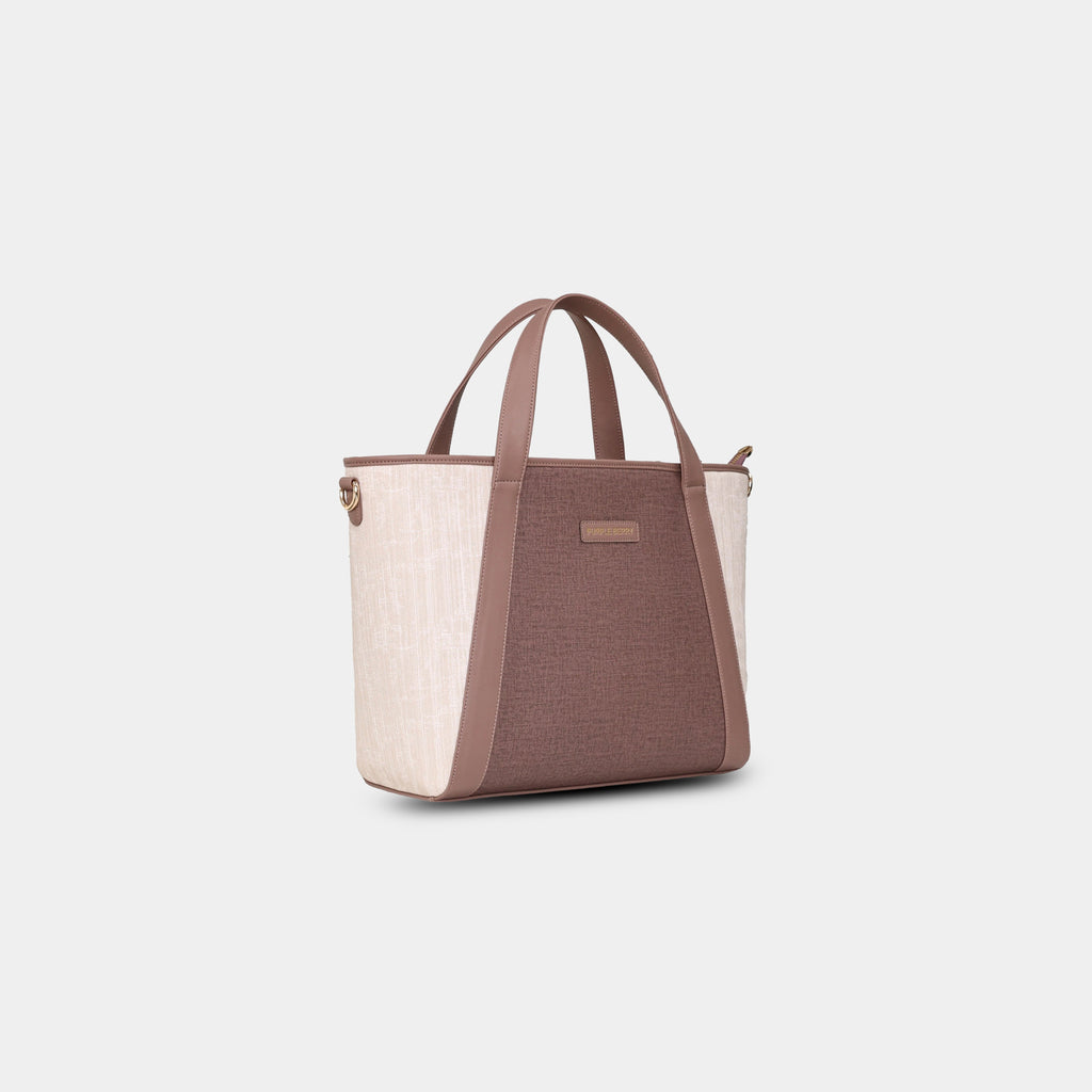 Side angle view of grape Lexie Office Tote