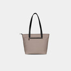 Back view of multicolor Prism handbag showing zipper pocket and panel stitching