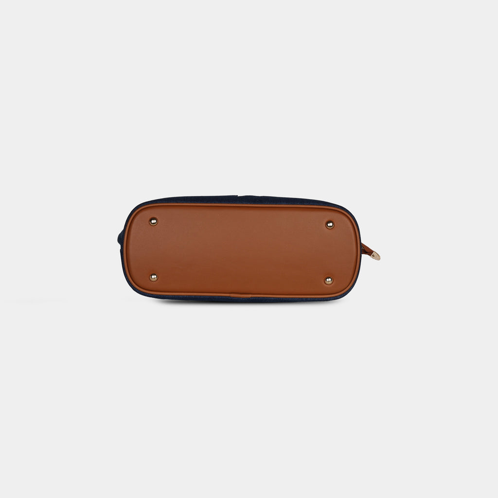 Bottom view of blue star pattern with vegan leather strap