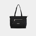 Black Universe large canvas tote bag with multiple front pockets