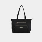 Black Universe large canvas tote bag with multiple front pockets