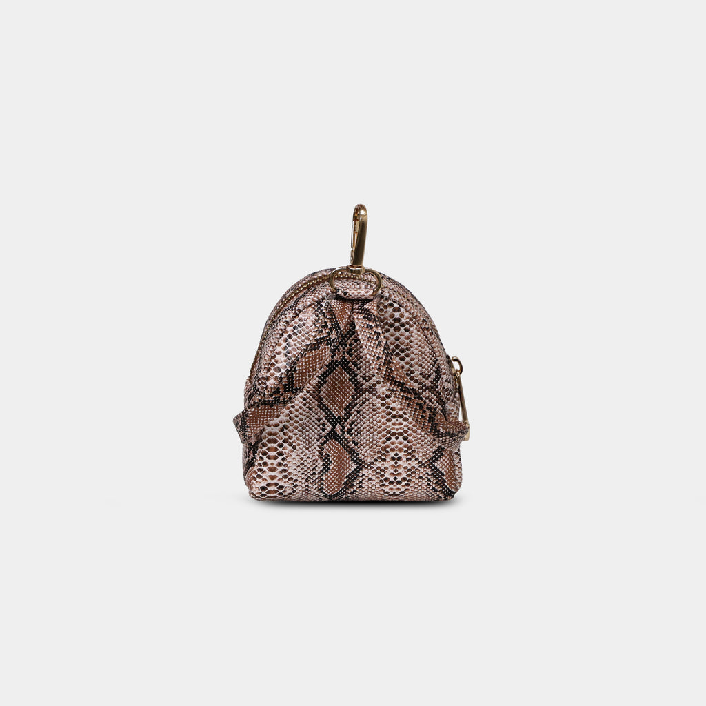 Back view of Purpleberry Viper brown micro backpack pouch
