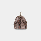 Back view of Purpleberry Viper brown micro backpack pouch