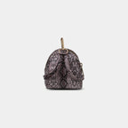 Back view of Purpleberry Viper taupe micro backpack pouch