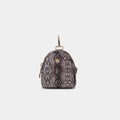 Purpleberry Viper taupe snake print micro backpack pouch front view