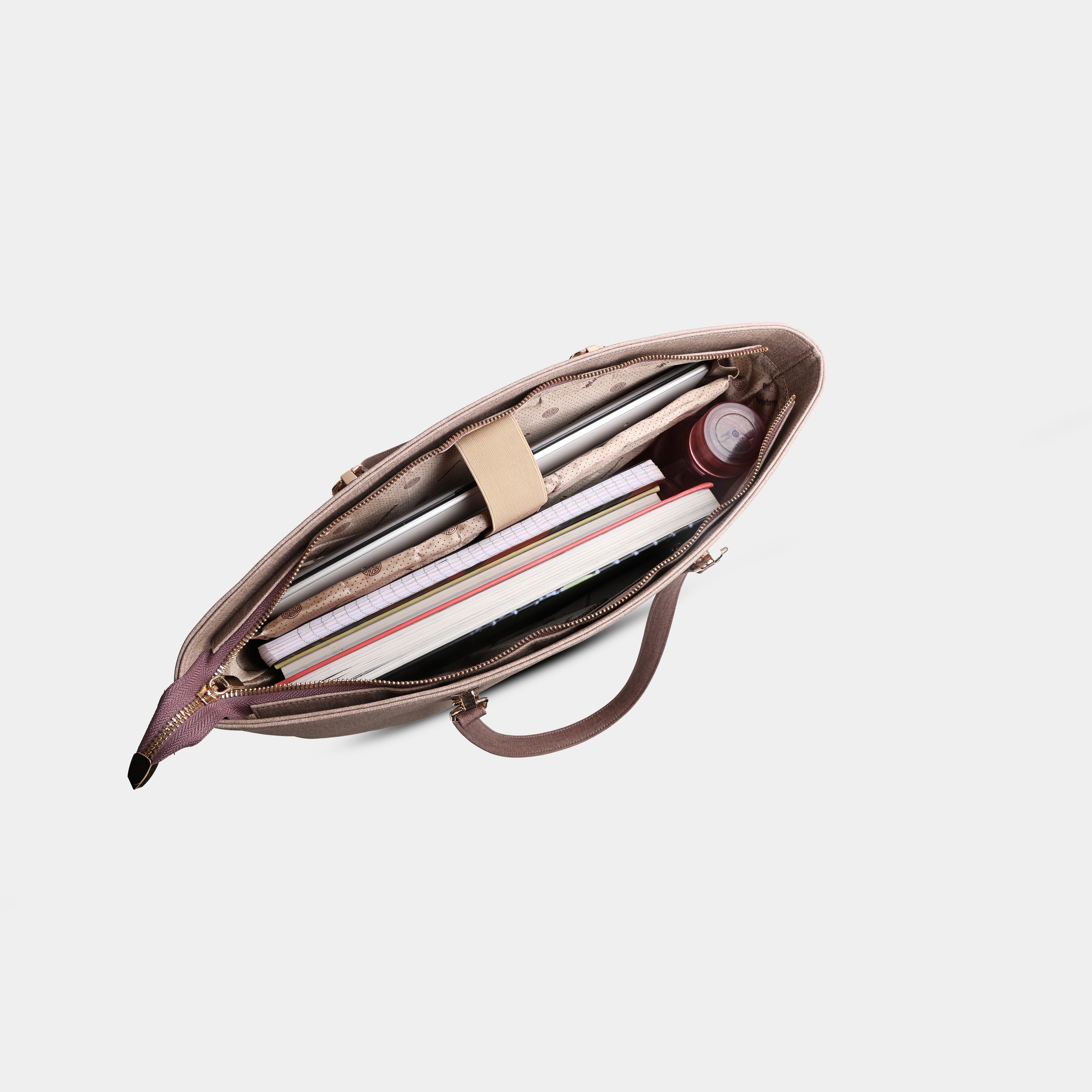 Terra geometric mocha office tote styled for professional workwear